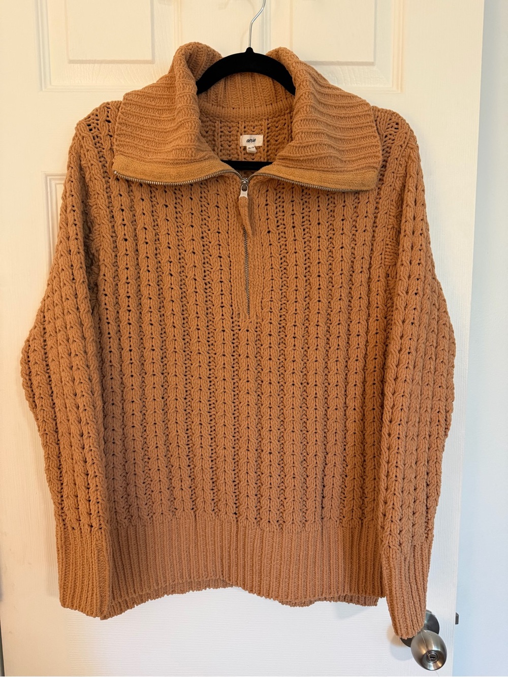 Aerie Half-Zip Cable Knit Sweater - Camel Super Soft!